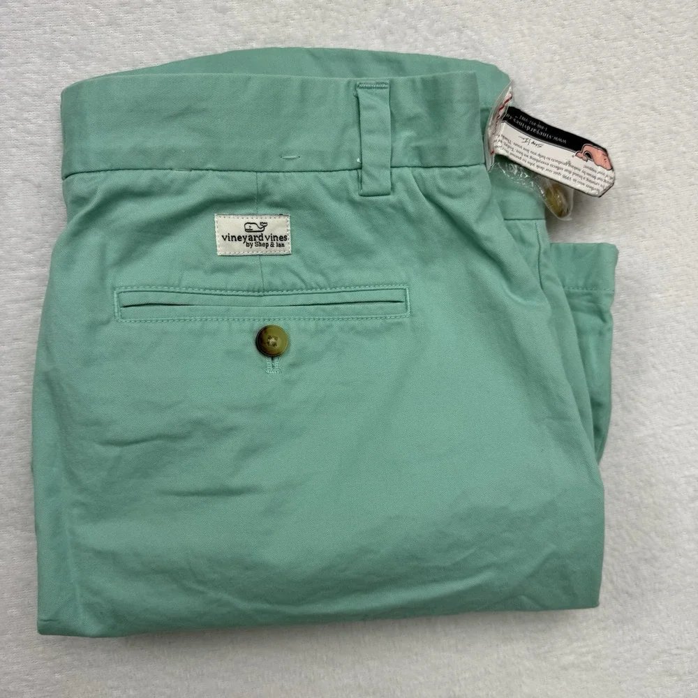 Vineyard Vines Breaker Shorts Size 34 Aqua Chino Flat Front Casual - Picture 7 of 8